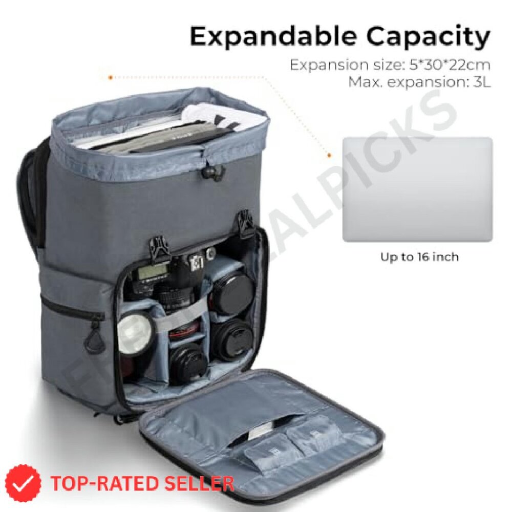 Hard Shell Camera Backpack Large Capacity Photogr… - image 5